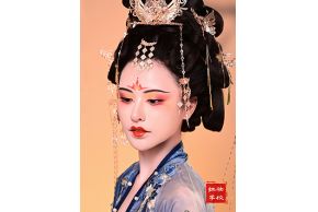 唐妝作(zuò)品|海口紅妝化妝培訓學(xué)校盛唐花(huā)魁妝造