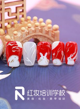 海口紅妝培訓學(xué)校中(zhōng)秋玉兔美甲作(zuò)品